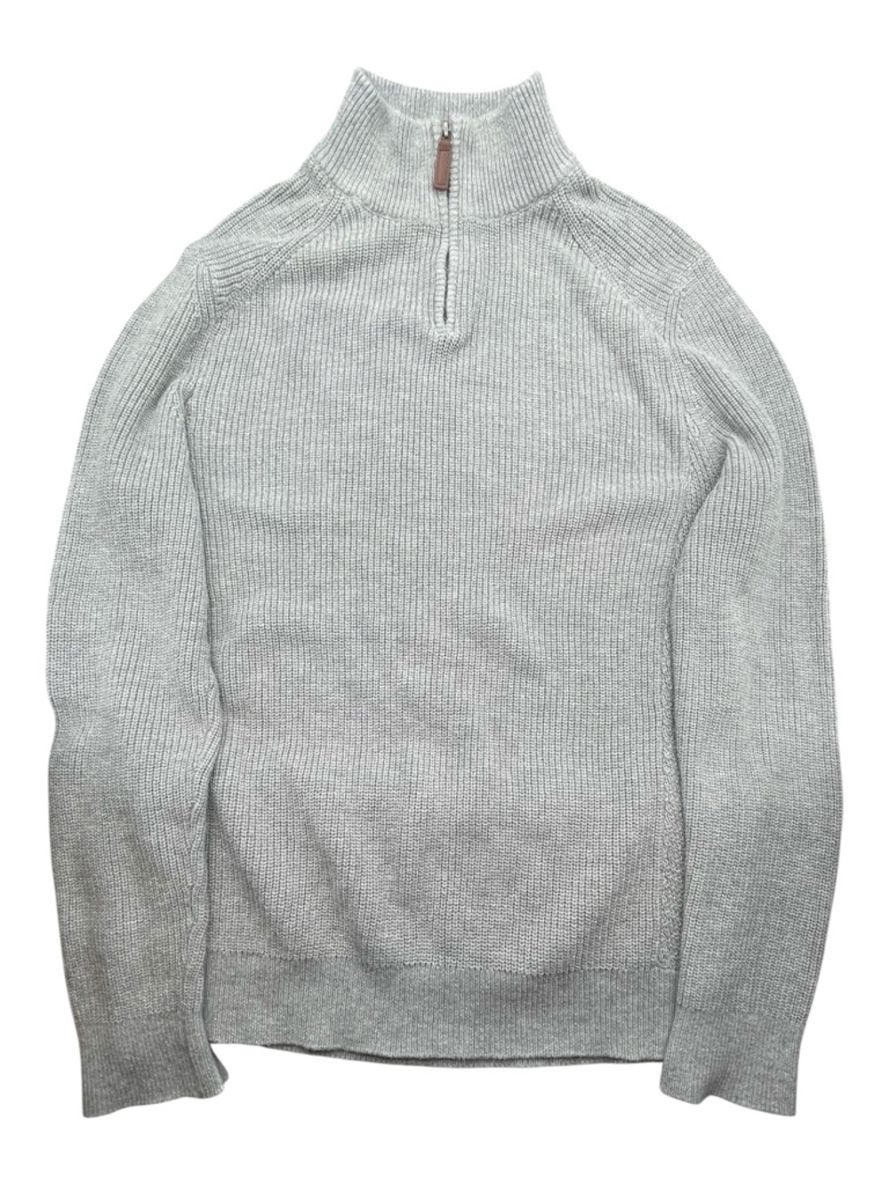 Banana Republic Light Gray Ribbed Half-Zip Sweater - Picture 2 of 9